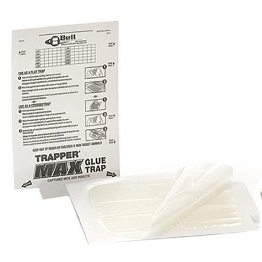 Bell Trapper Max Glue Trap packaging with instructions on a white background
